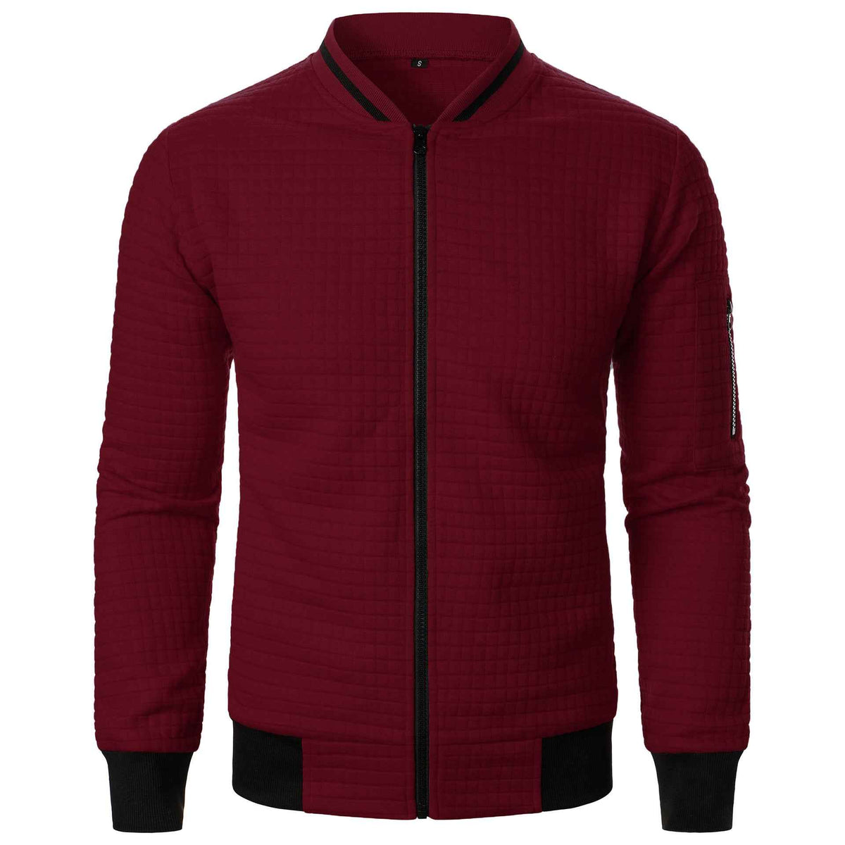 Men's Plaid Zip-Up Stand Collar Sweatshirt Jacket | District Hurd Limited