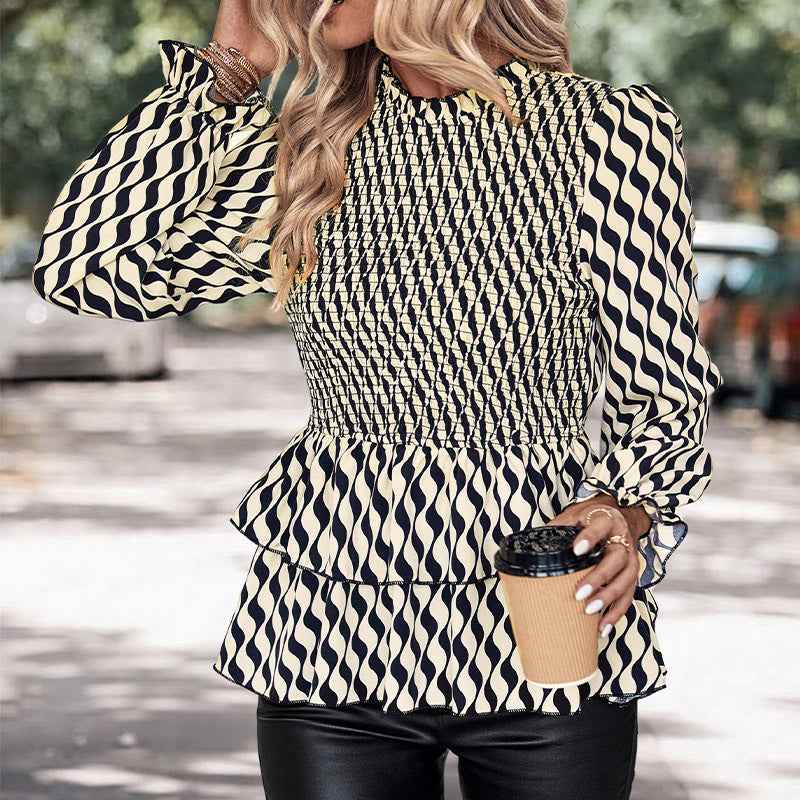 Women's Wave Print Hooded Longline Shirt | District Hurd Limited