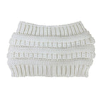 New Ponytail Beanie Women Stretch Knitted Crochet Beanies Winter Hats For Women Hats Cap Warm Lady Messy Bun Wholesale