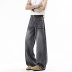 Vintage Blue Knife-Edge Denim Jeans for Men