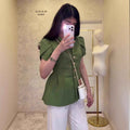 Women's Short Sleeve Lapel Cardigan Top | District Hurd Limited