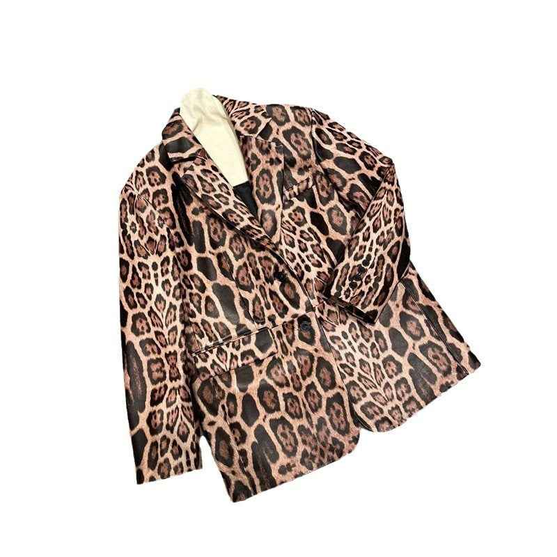 Women's Leopard Print Genuine Sheepskin Leather Jacket | District Hurd Limited