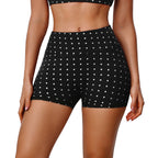Yoga Sport Leggings Polka Dot Print High-Waisted Shorts for Outdoor Cycling