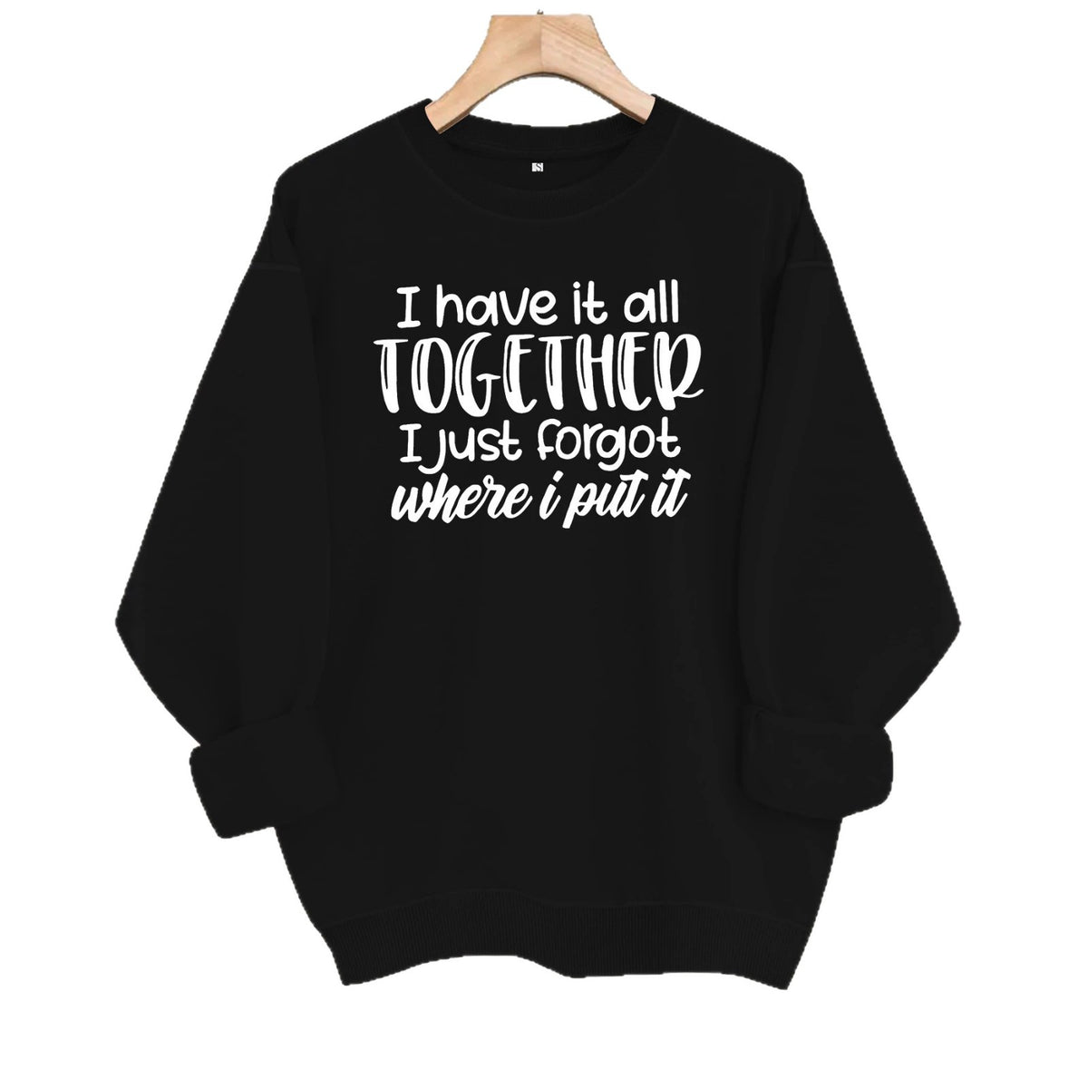 Long sleeved round neck fleece sweatshirt