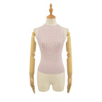 Sexy Backless Cable Knit Fitted Halter Top
