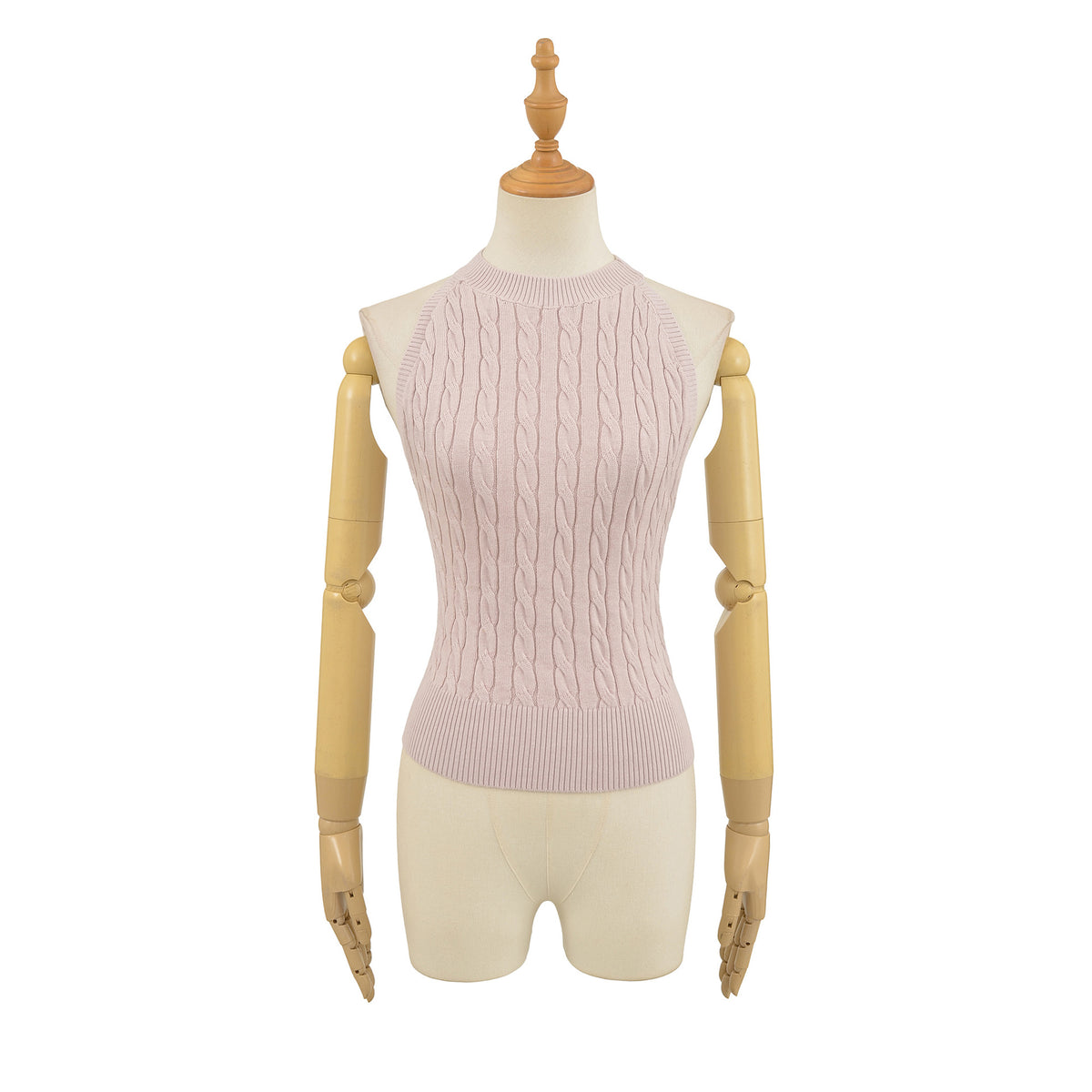 Sexy Backless Cable Knit Fitted Halter Top