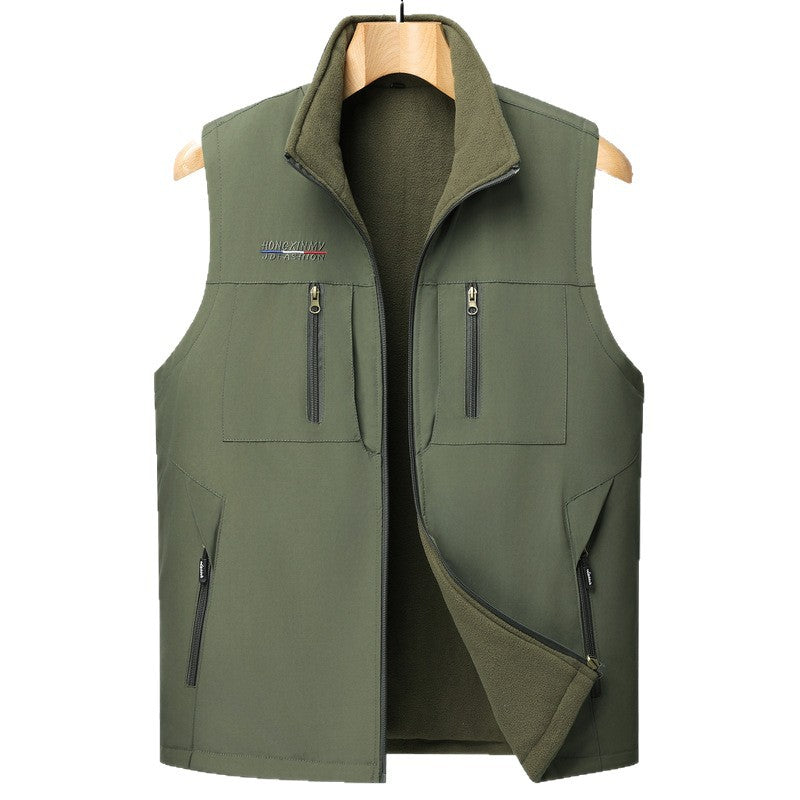 Men Casual Fleece Lined Vest