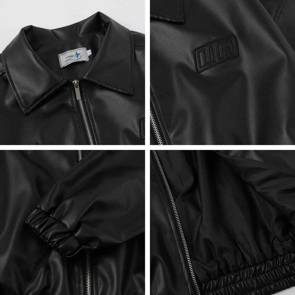 Leather Jacket Unisex – Embroidered Premium Biker Style | District Hurd Limited