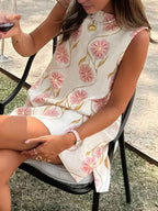 Women's Floral Print Sleeveless Mini Dress | District Hurd Limited