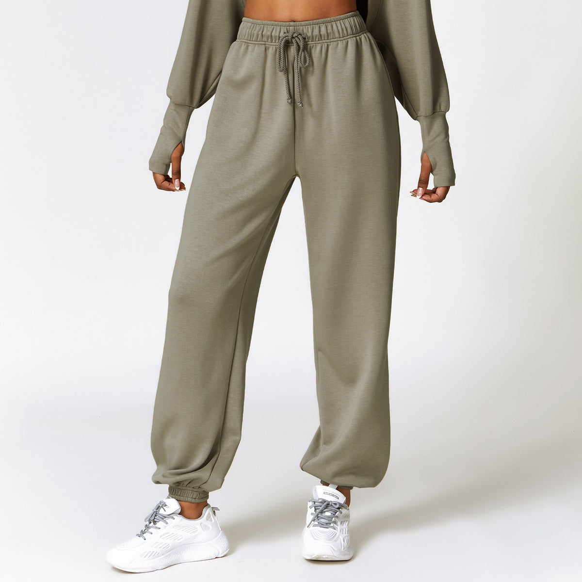High waisted sports pants for women loose straight leg sweatpants for commuting casual and all match leggings