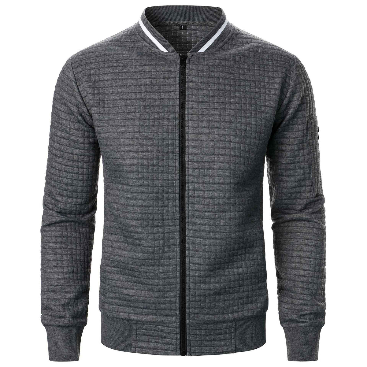 Men's Plaid Zip-Up Stand Collar Sweatshirt Jacket | District Hurd Limited