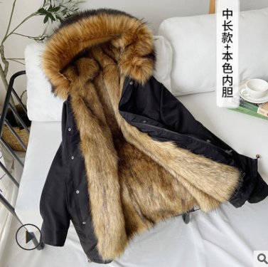 Men's Fur-Hooded Mid-Length Parka Coat | District Hurd Limited
