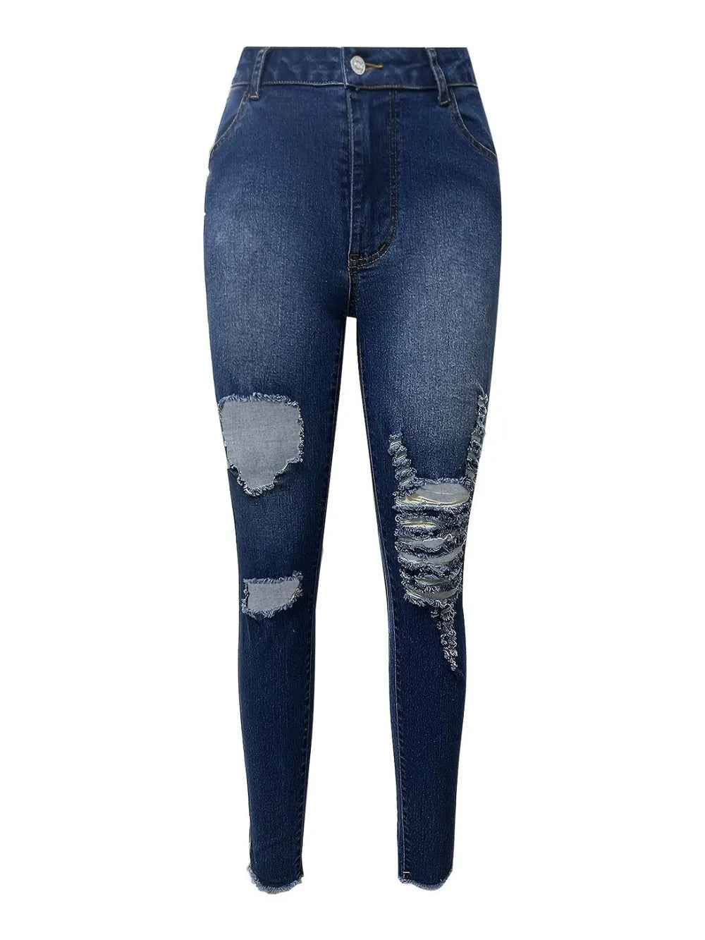 Women's Distressed Skinny Jeans with Pockets | District Hurd Limited