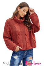 Cuddle Weather Cable Knit Handmade Turtleneck Sweater