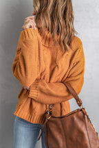 Cuddle Weather Cable Knit Handmade Turtleneck Sweater
