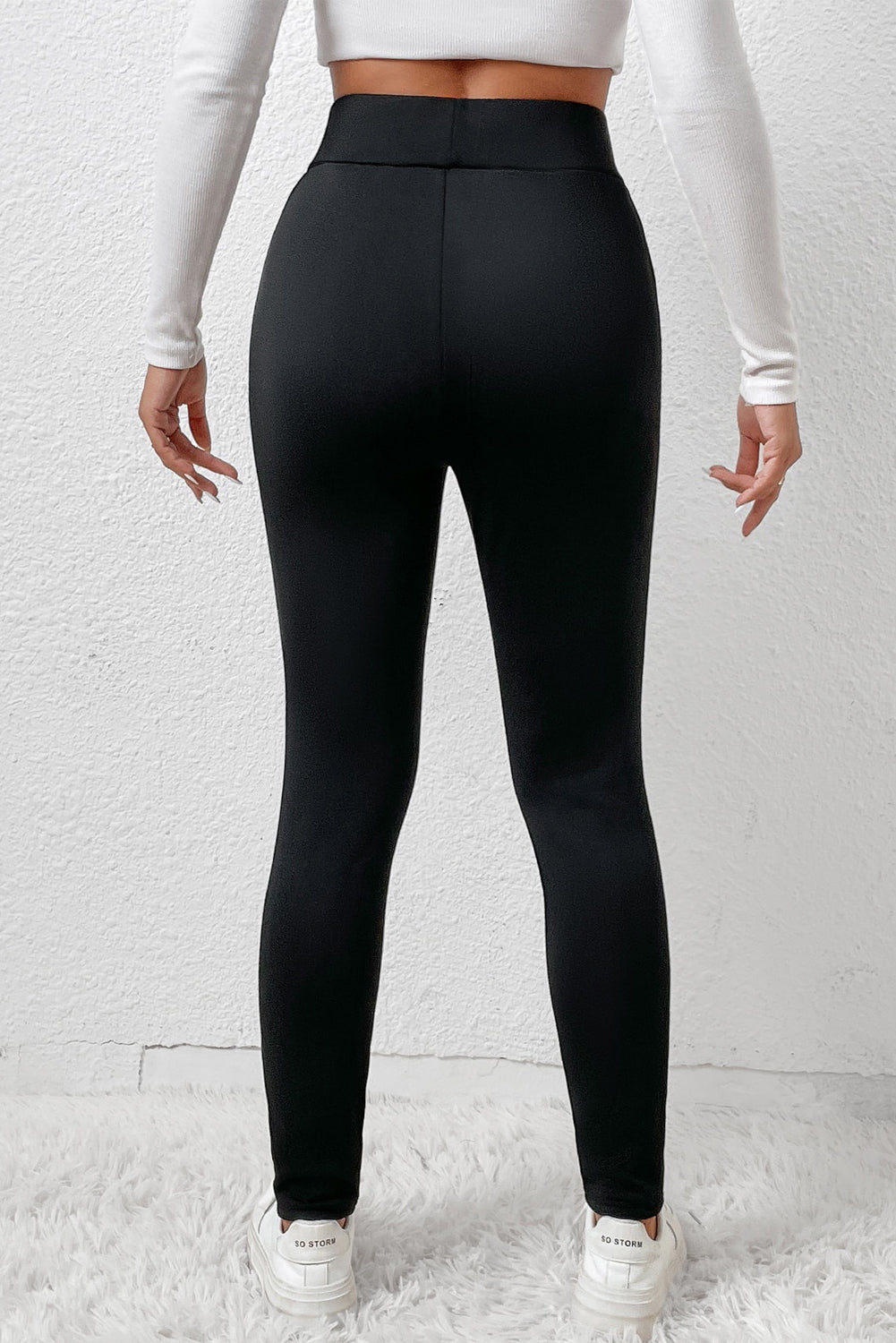 Black High Waist Fleece Lined Winter Leggings