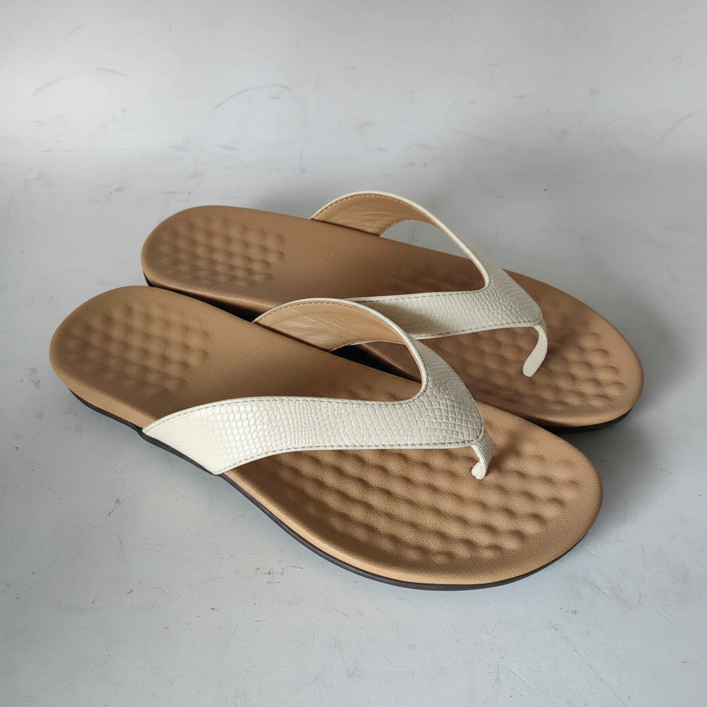 Women's Herringbone Flat Sandals with Toe Strap | District Hurd Limited