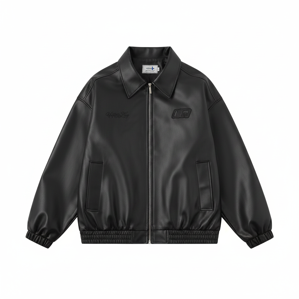 Leather Jacket Unisex – Embroidered Premium Biker Style | District Hurd Limited