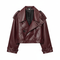 Women's Leather Jacket – Lapel Collar Slim Fit | District Hurd Limited