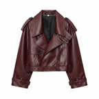 Women's Leather Jacket – Lapel Collar Slim Fit | District Hurd Limited