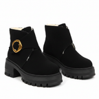 Women's Faux Suede Over-the-Knee Boots with Chunky Heel & Belt Buckle | District Hurd Limited