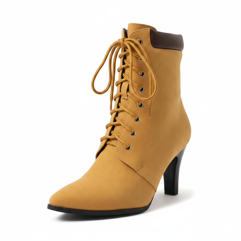 Women's Pointed Toe Lace-Up Ankle Boots | District Hurd Limited