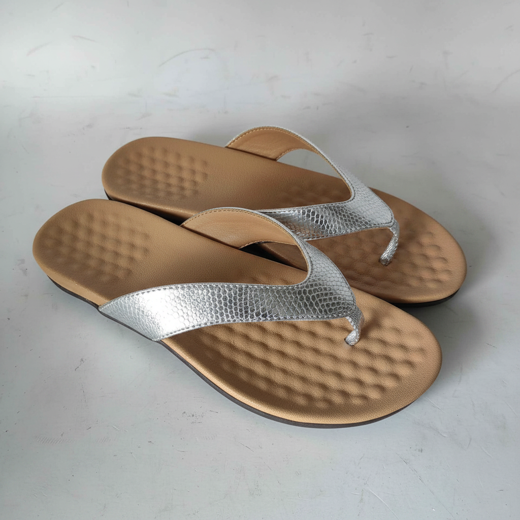 Women's Herringbone Flat Sandals with Toe Strap | District Hurd Limited