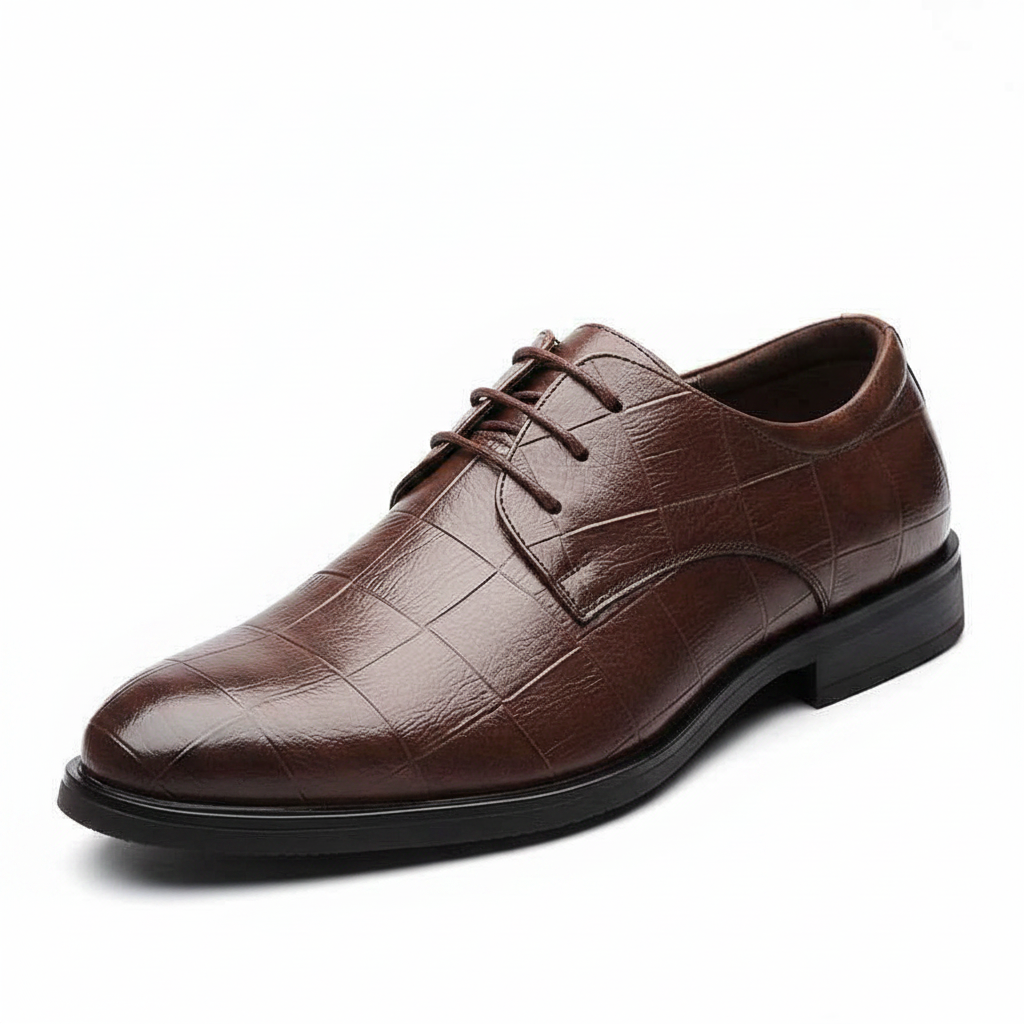 Men's Checkered Leather Oxford Shoes | District Hurd Limited