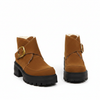 Women's Faux Suede Over-the-Knee Boots with Chunky Heel & Belt Buckle | District Hurd Limited