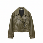 Women's Leather Jacket – Lapel Collar Slim Fit | District Hurd Limited