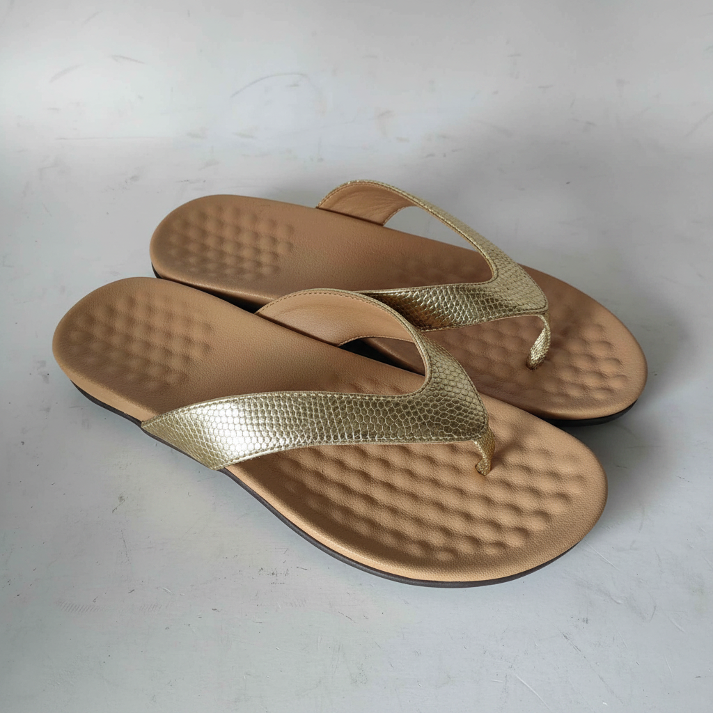 Women's Herringbone Flat Sandals with Toe Strap | District Hurd Limited
