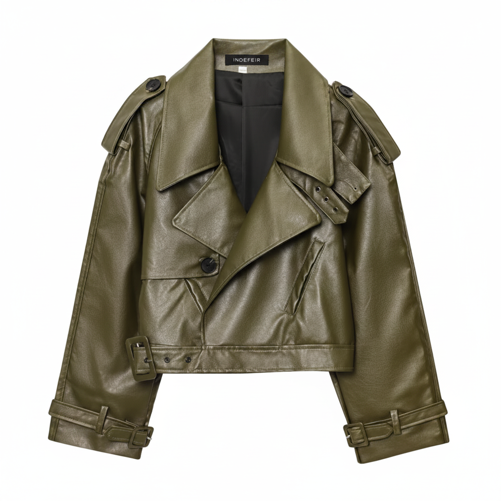 Women's Leather Jacket – Lapel Collar Slim Fit | District Hurd Limited