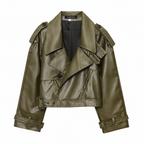 Women's Leather Jacket – Lapel Collar Slim Fit | District Hurd Limited