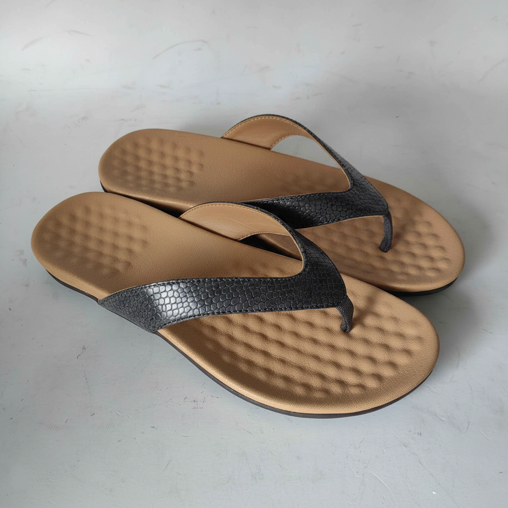 Women's Herringbone Flat Sandals with Toe Strap | District Hurd Limited