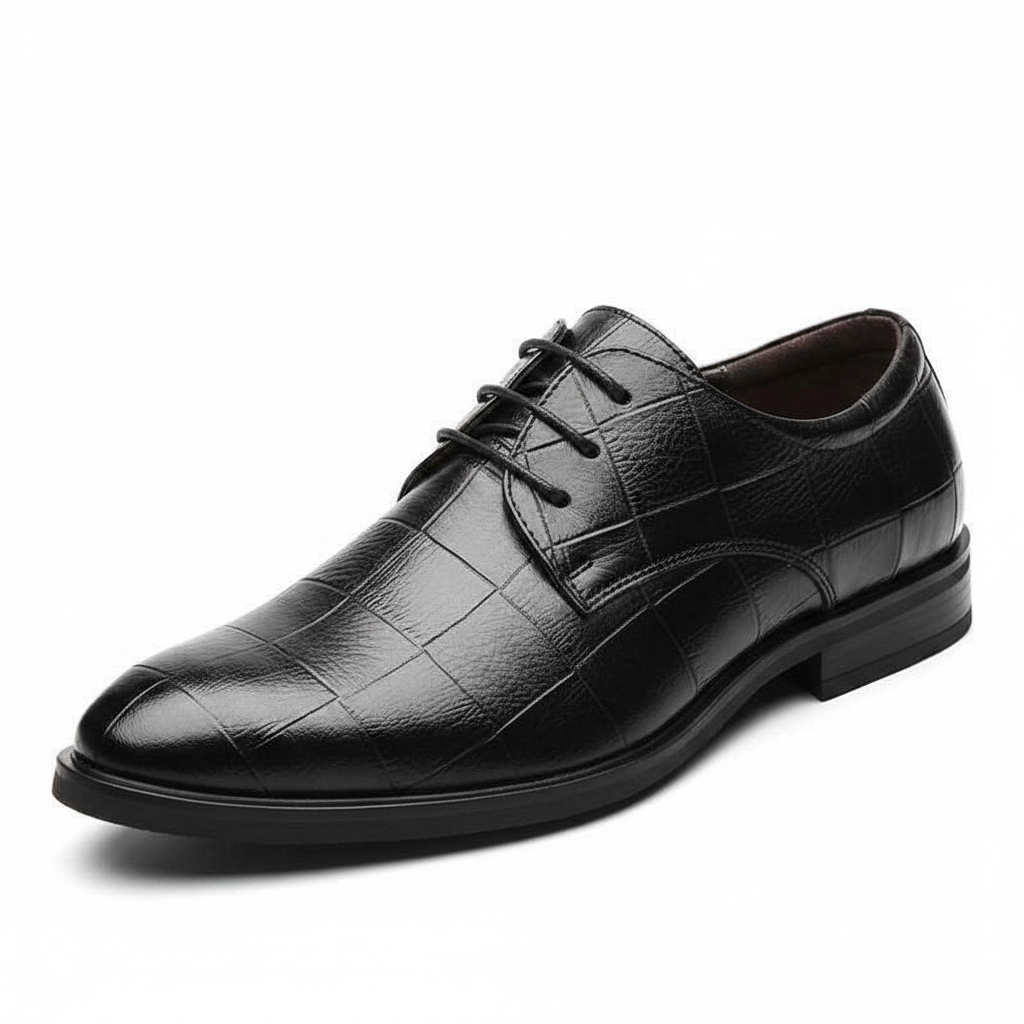 Men's Checkered Leather Oxford Shoes | District Hurd Limited