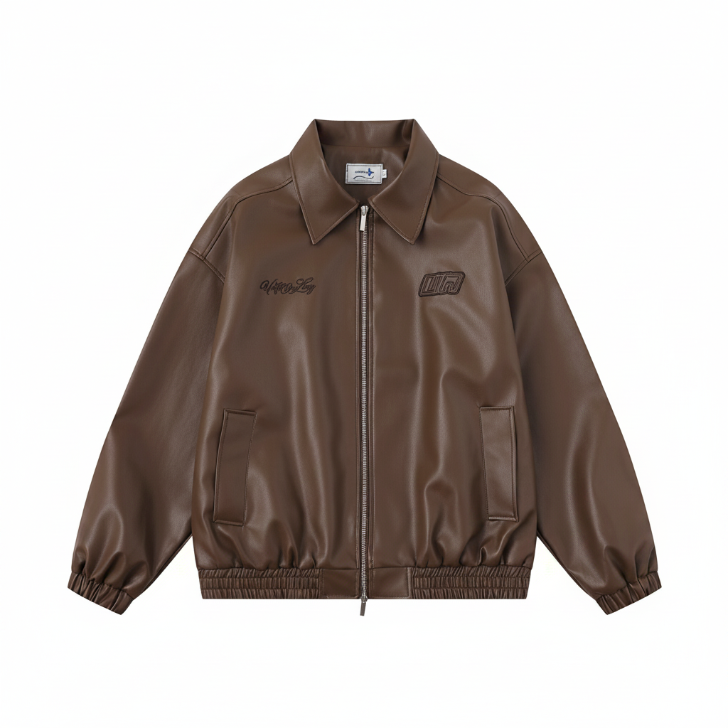 Leather Jacket Unisex – Embroidered Premium Biker Style | District Hurd Limited